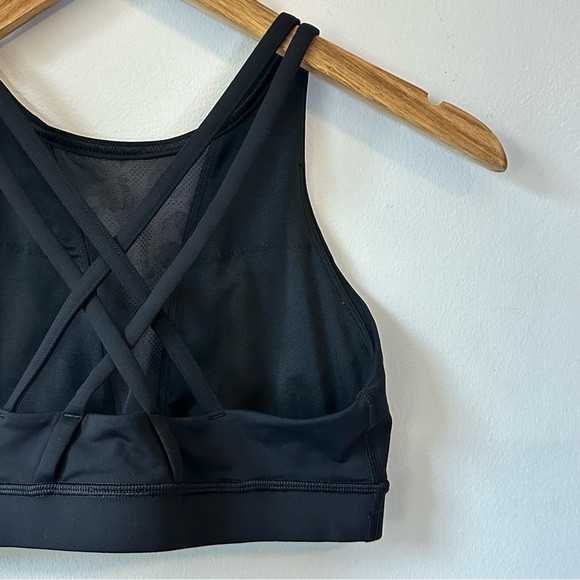 lululemon Energy Bra High Neck Flocked Mesh Black Size 6 - Picture 10 of 14